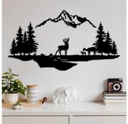 Decorazione da muro 2 pz 70x38 cm cervo metallo/nero