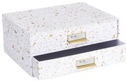Cassettiera con 2 cassetti in oro e bianco Birger - Bigso Box of Sweden