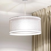 Maco Design Lampada a sospensione Duo Den Light, grigio argento, Ø 50 cm, lino, PVC