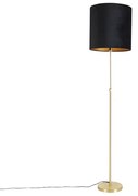 Lampada da terra oro/ottone con paralume in velluto nero 40/40 cm - Parte