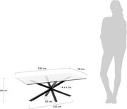 Kave Home - Tavolino da caffÃ¨ Argo 130 x 70 cm vetro gambe nero