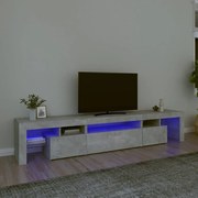 Mobile porta tv con luci led grigio cemento 215x36,5x40 cm