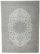 Kashan Tappeto 400x300 Beige (Iran) Annodato A Mano