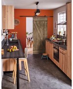 Porta scorrevole reversibile Horse Ebano in legno marrone, L 86 x H 215 cm, con binario Retro