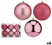 Set di palline di Natale Rosa PVC Ø 12 cm (6 Unità)