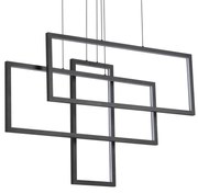 Sospensione Moderna Frame Alluminio Nero Led 93W 3000K Luce Calda