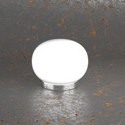 Abatjour Contemporaneo Soft Metallo Cromo Vetro Acidato Opaco 1 Luce E27