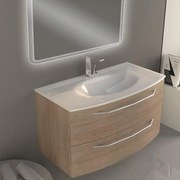 Mobile bagno con lavabo L 100 x H 55 x P 51 cm rovere tabacco per vasca centrale Lyla