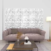 Pannelli Murali 3d 12 Pz 50x50 Cm Bianchi A Diamante 3 M² /