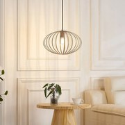 Lampada a sospensione Lindby Maivi, crema, 40 cm, ferro, gabbia