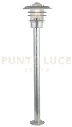 X conrad outdoor post- metallo argentato zincato e vetro trasparente