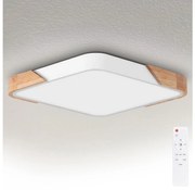 Brilagi - Plafoniera dimmerabile PILANA LED/60W/230V rovere/bianco 56x56 cm + telecomando