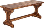 Panca da Giardino 2 Posti 114x40x46 cm Senza Schienale in Stile Rustico in Legno di Abete...
