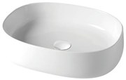 Lavabo da appoggio Paddle OLYMPIA CERAMICA rettangolare in ceramica L 50 x H 14 x P 40 cm bianco