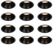 Set di 12 faretti incasso neri GU10 50mm IP44 - Dept