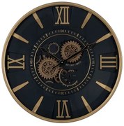 Orologio da Parete Nero Dorato Cristallo Ferro 59 x 8,5 x 59 cm (3 Unità)