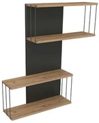 Mensola In Stile Industrial 65x19x96 Antracite E Legno Ellie