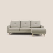 Matisse Divano angolare con sedute scorrevoli in tessuto morbido smacchiabile T17 panna