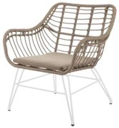 Sedia da giardino Ariki 65 x 62 x 76 cm rattan sintetico Acciaio Bianco