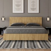 Letto contenitore 160x190 testata dritta quercia Demas