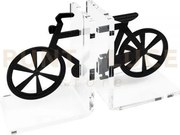 Reggilibro bicicletta  in cristallo acrilico trasparente e nero
