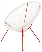 Poltrona da giardino Acapulco 73 x 80 x 85 cm Rosso Bianco Rattan