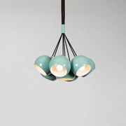 Opviq Lampada a sospensione Sivani MR-629, turchese, metallo a 7 luci raggruppate