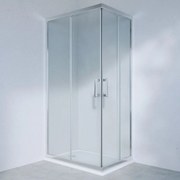 Box doccia con ingresso angolare scorrevole Easy rettangolare L 90 x L 70 x H 190 cm in vetro, sp. 6 mm vetro senza finitura / trasparente cromo