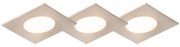 Set di 3 faretti da incasso quadrati in acciaio con LED IP65 - Simply