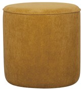 Pouf rotondo in velluto a coste giallo D40 cm LOUIS