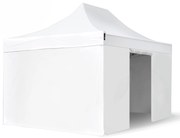 TOOLPORT 3x4,5m gazebo pieghevole PVC con laterali, PROFESSIONAL alluminio, bianco - (578687)