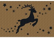 Zerbino Natalizio Renna 60x40 cm in Fibra di Cocco Naturale