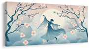 Quadro su tela – Sagoma di ballerina tra i ciliegi in fiore