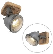 Faretto acciaio legno orientabile incl lampadina smart GU10- EMADO