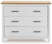 Cassettiera bassa bianca in legno di pino 100x80 cm Miranda - Marckeric