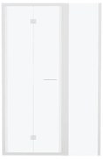 Porta doccia pieghevole Record L 75 x H 195 x P 0.6 cm in vetro smerigliato profilo bianco