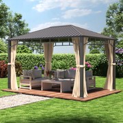 TOOLPORT Gazebo da giardino Hardtop Sunset Superior, crema, 3x4 m - (301349)