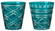 Baci Milano bicchieri vetro intarsiati turchesi set 6 pezzi tumbler