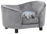 Divano per cani grigio 69x49x40 cm in peluche