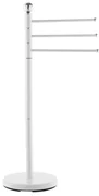 Piantana Portasciugamani Bagno 3 Bracci Acciaio Bianco H92,5 Cm