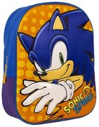 Zaino Scuola 3D Sonic Arancio Azzurro 25 x 31 x 9 cm