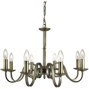 Lampadario Contemporaneo Richmond Acciaio Ottone 8 Luci E14