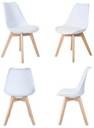 MARGOT - sedia nordica imbottita set da 4