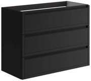 Mobile da bagno sotto lavabo TRATTO antracite opaco L 99.5 x H 78 x P 45.5 cm 3 cassetti, lavabo non incluso