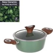 Casseruola 20 cm con coperchio verde New Ceramic