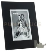 Portafoto topino piccolo nero ,fango in ferro e polimetilmetacrilat...