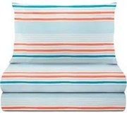 Completo letto 1 piazza e mezza righe azzurre arancione