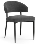 IRIS Antracite [Grigio Scuro] (tessuto Monza 130) - MODERNA SEDIA IMBOTTITA BOUCLÉ PER SALONE/SALA DA PRANZO LOFT