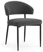 IRIS Antracite [Grigio Scuro] (tessuto Monza 130) - MODERNA SEDIA IMBOTTITA BOUCLÉ PER SALONE/SALA DA PRANZO LOFT
