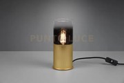Lampada robin  vetro fumè e trasparente d.25,5cm cilindro metallo o...